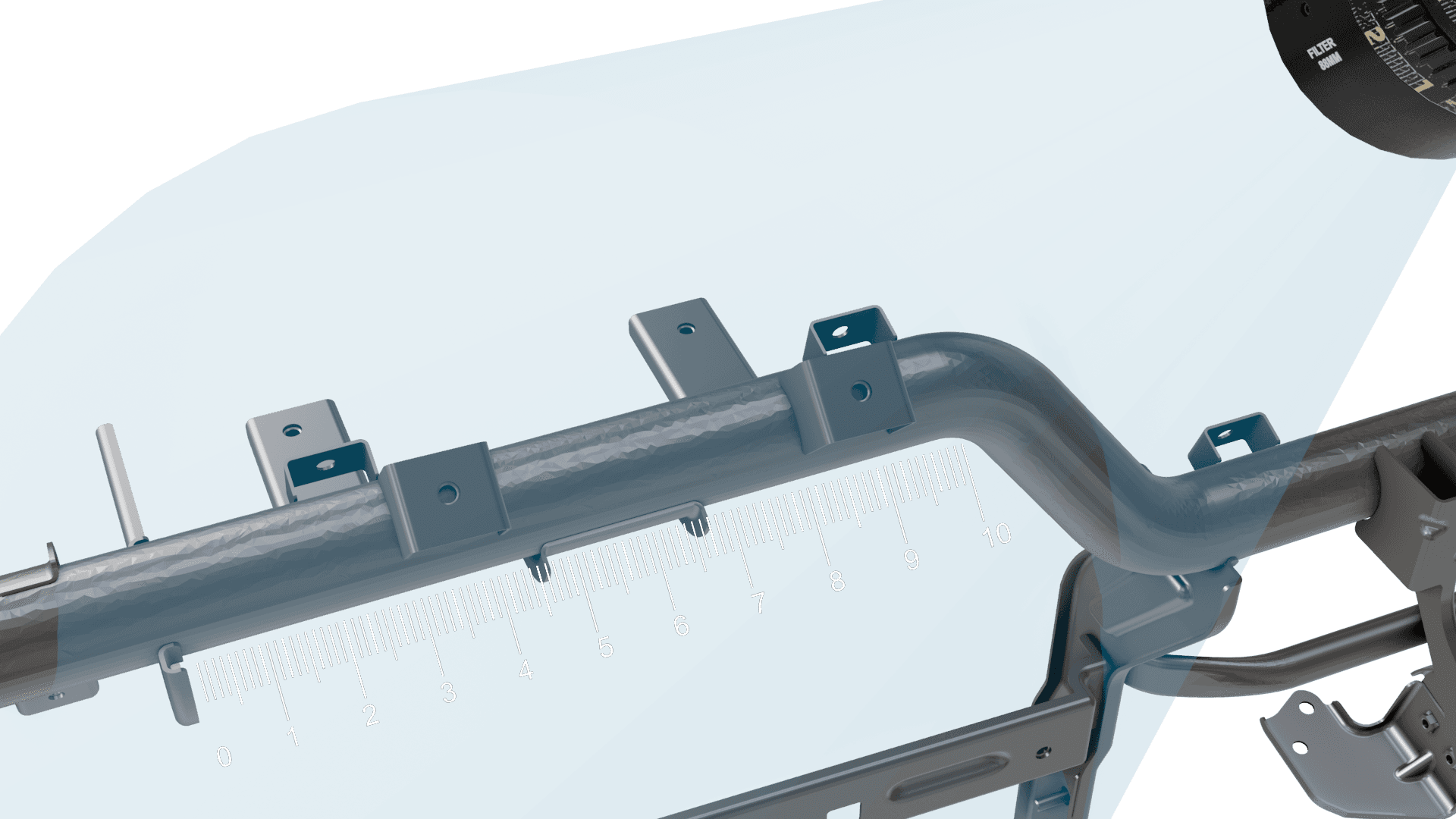 Dimensional Measurement - 3D rendering with measurement scale